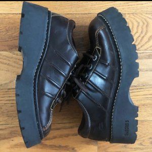 Lace-Up Leather Platform Casual Outdoor Boots in size 7.5